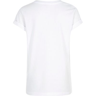 Girls white &#39;sparkle&#39; unicorn fade T-shirt